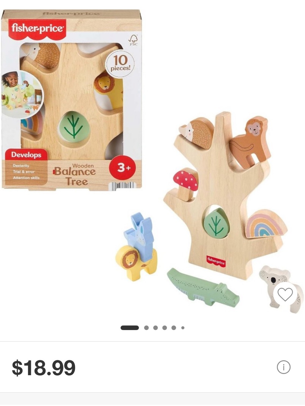 Fisher-Price Wooden Balance Tree Stacking Toy